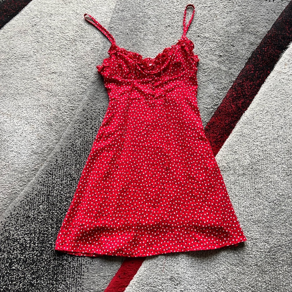 Princess Polly Red Polka Dot Mini Dress